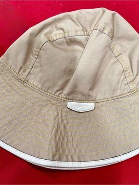 Coach Kids Beige Bucket Hat with White Trim